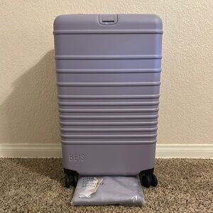 Brand New BEIS lavender Medium Rolling Suitcase and Medium lavender Cover
